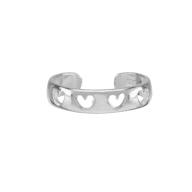Sterling Silver Heart Cut Outs Toe Ring sold by Zulily
