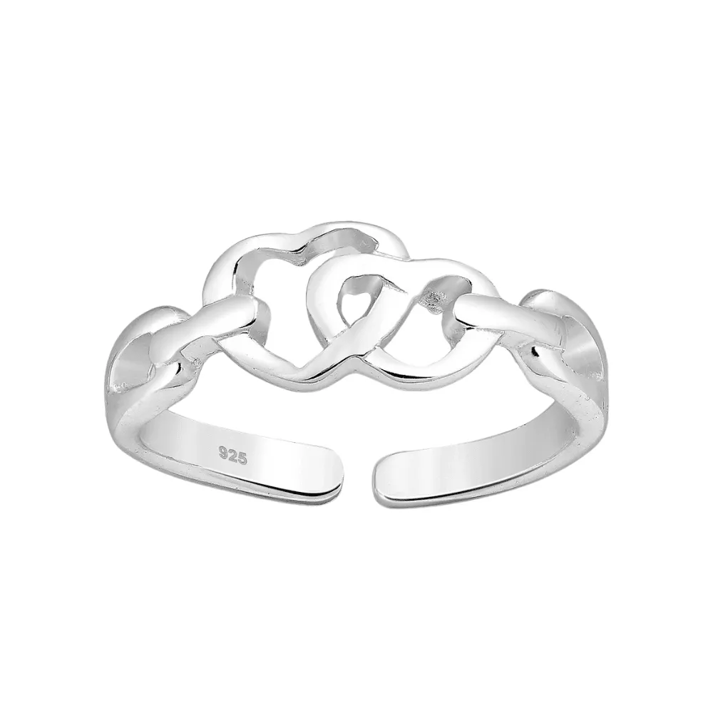 Sterling Silver Interlocked Heart Toe Rings sold by Zulily
