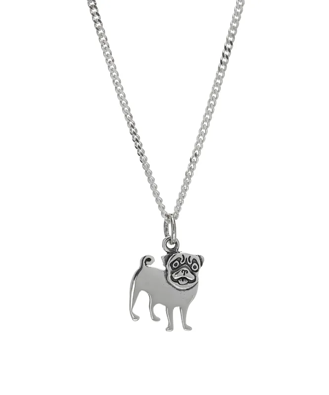 Sterling Silver Pug Dog Pendant Necklace sold by Zulily