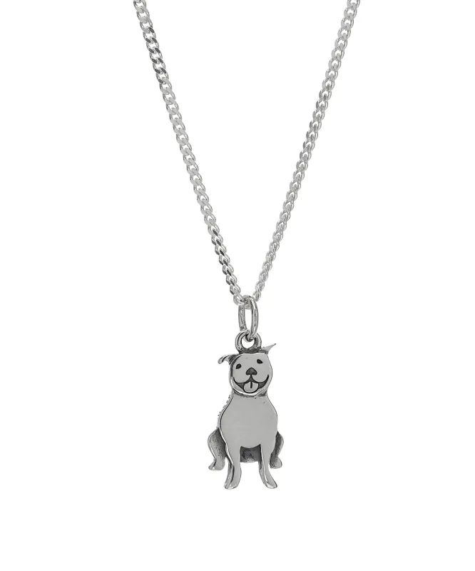 Sterling Silver Pitbull Pendant Necklace sold by Zulily