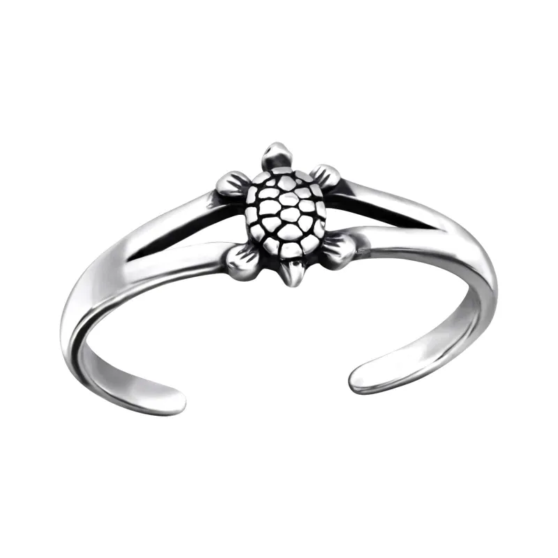 Sterling Silver Turtle Toe Ring made by Zulily