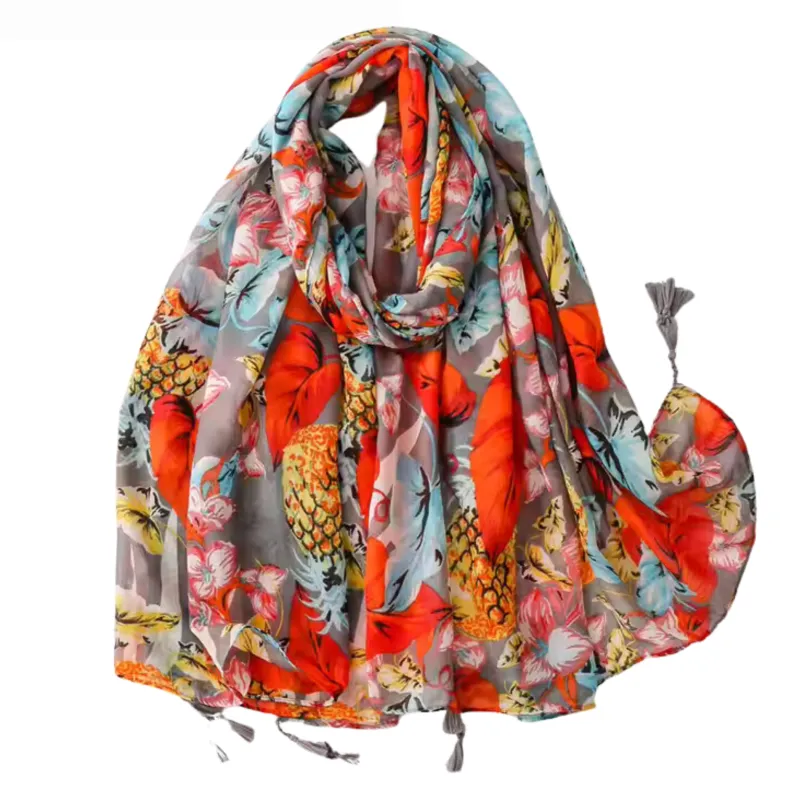 Tropical Vibes Scarf with Tassels sold by Zulily