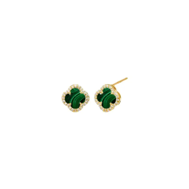 Pave Colored Stone Clover Stud Earring sold by Zulily