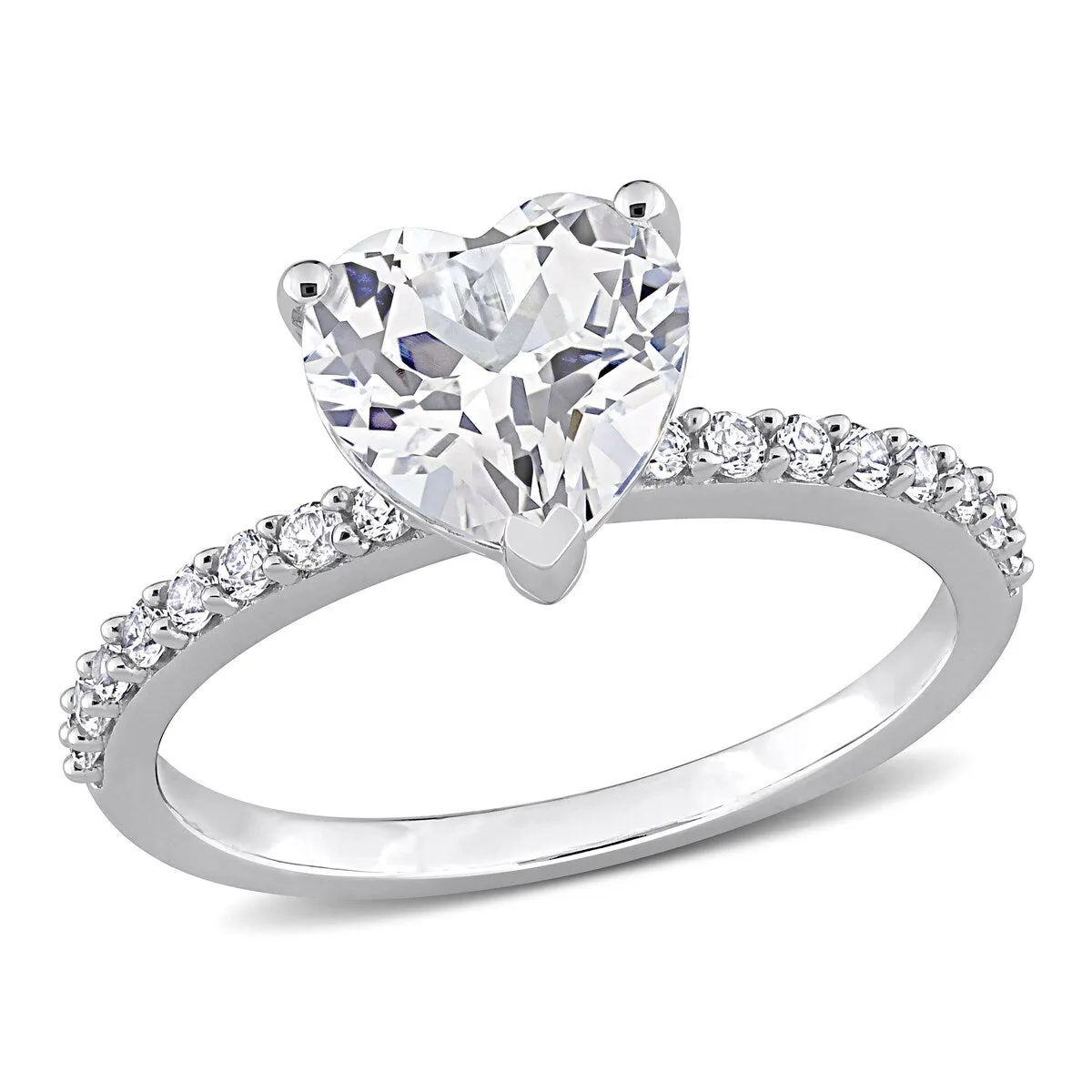 Miadora 2 3/5ct TGW Heart-cut Created White Sapphire Engagement Ring in 10k White Gold sold by Zulily