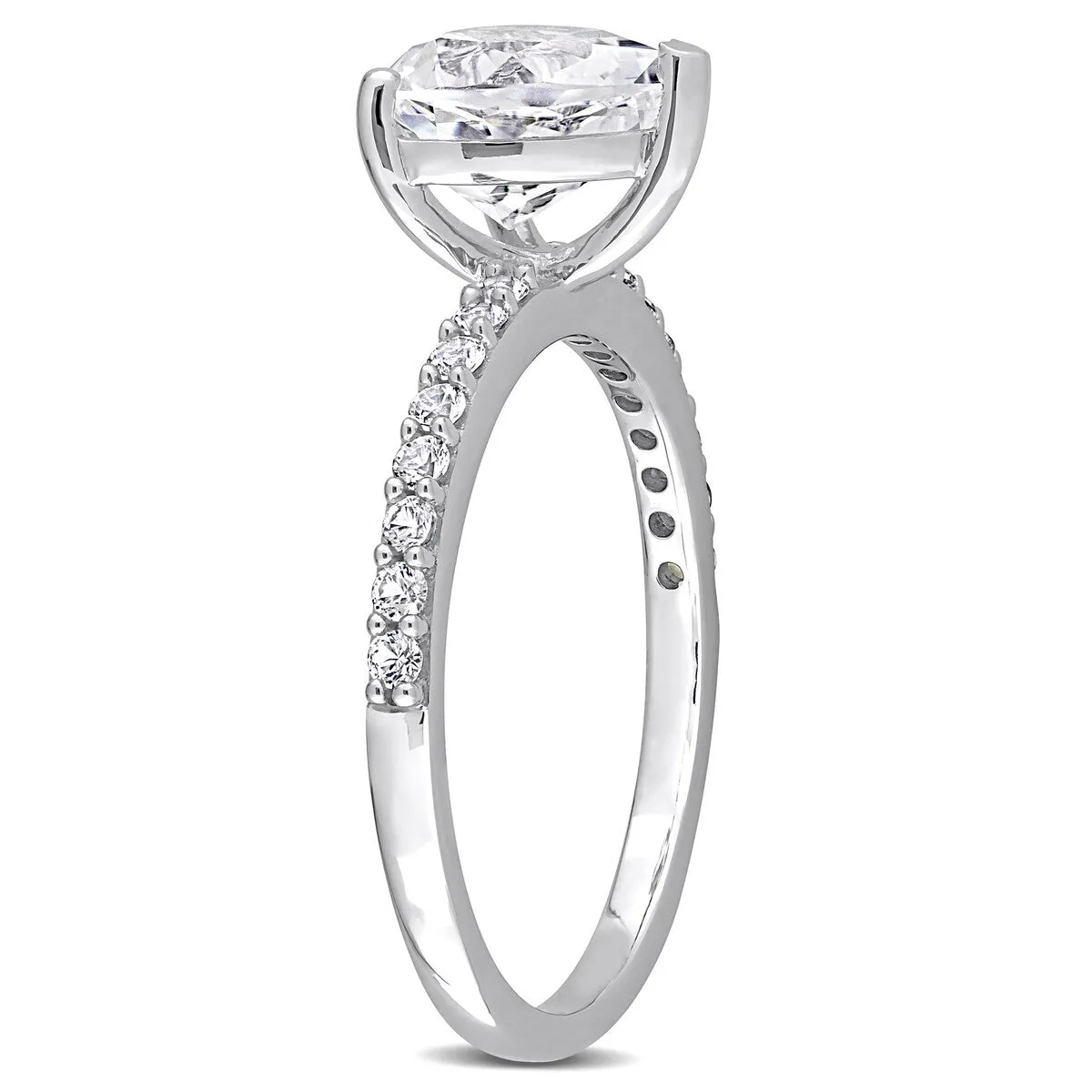 Miadora 2 3/5ct TGW Heart-cut Created White Sapphire Engagement Ring in 10k White Gold sold by Zulily product image thumbnail 4