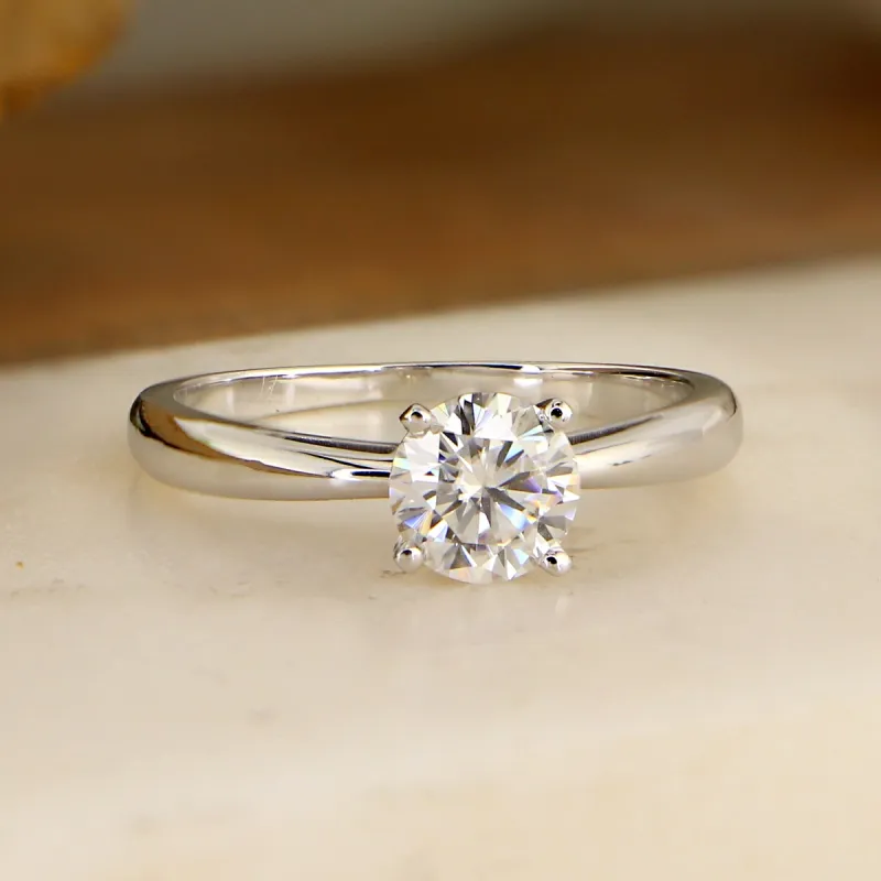 Auriya 14k Gold 1 carat TW Round Solitaire Moissanite Engagement Ring sold by Zulily