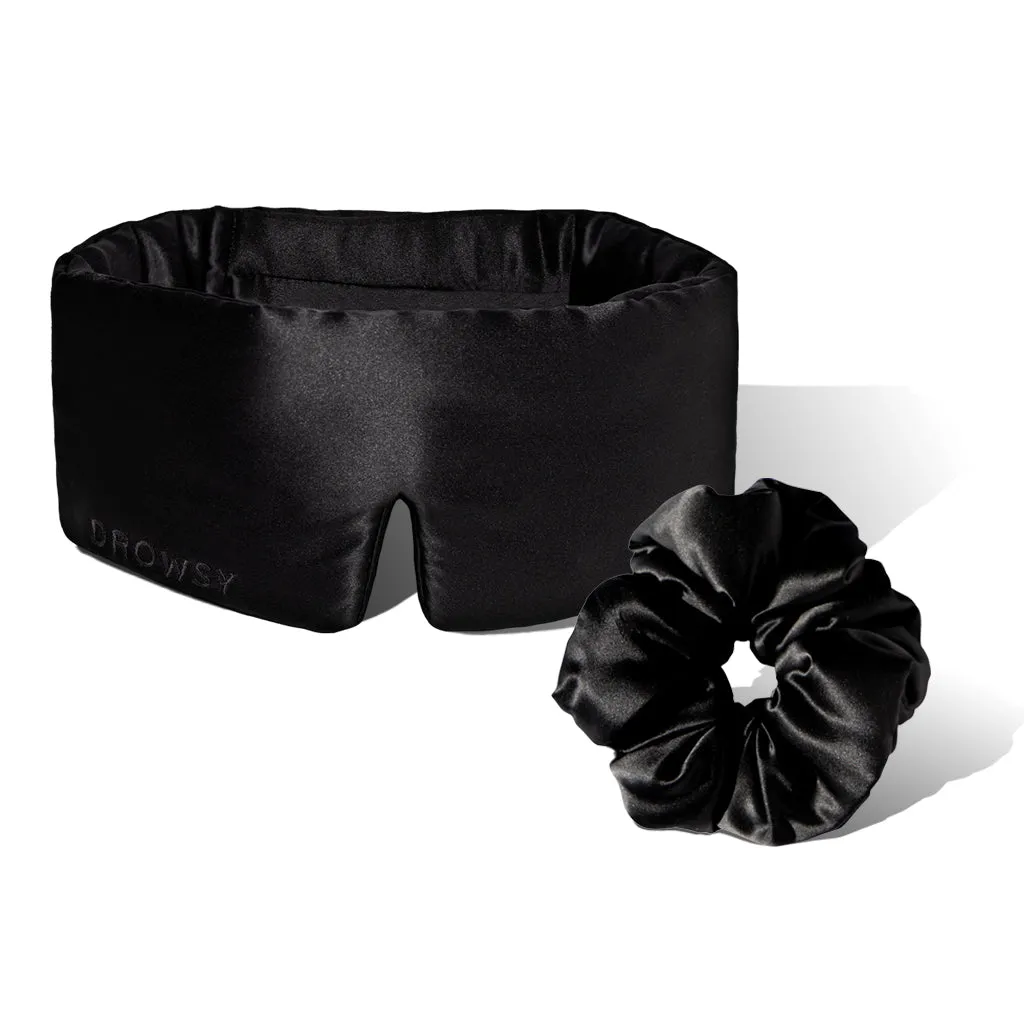 Drowsy Sleep Co. Sleep Mask + Scrunchie - Black Jade sold by Zulily