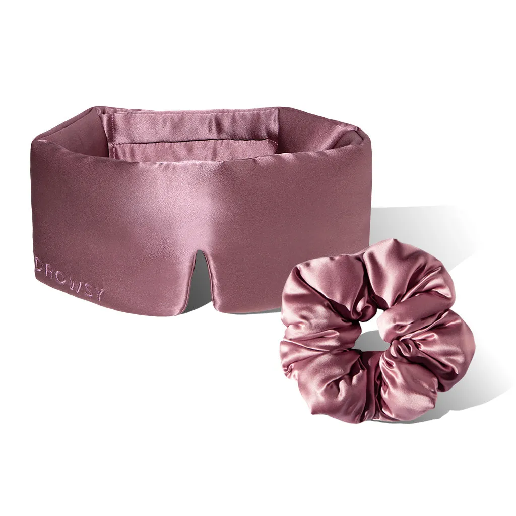 Drowsy Sleep Co. Sleep Mask + Scrunchie - Damask Rose sold by Zulily