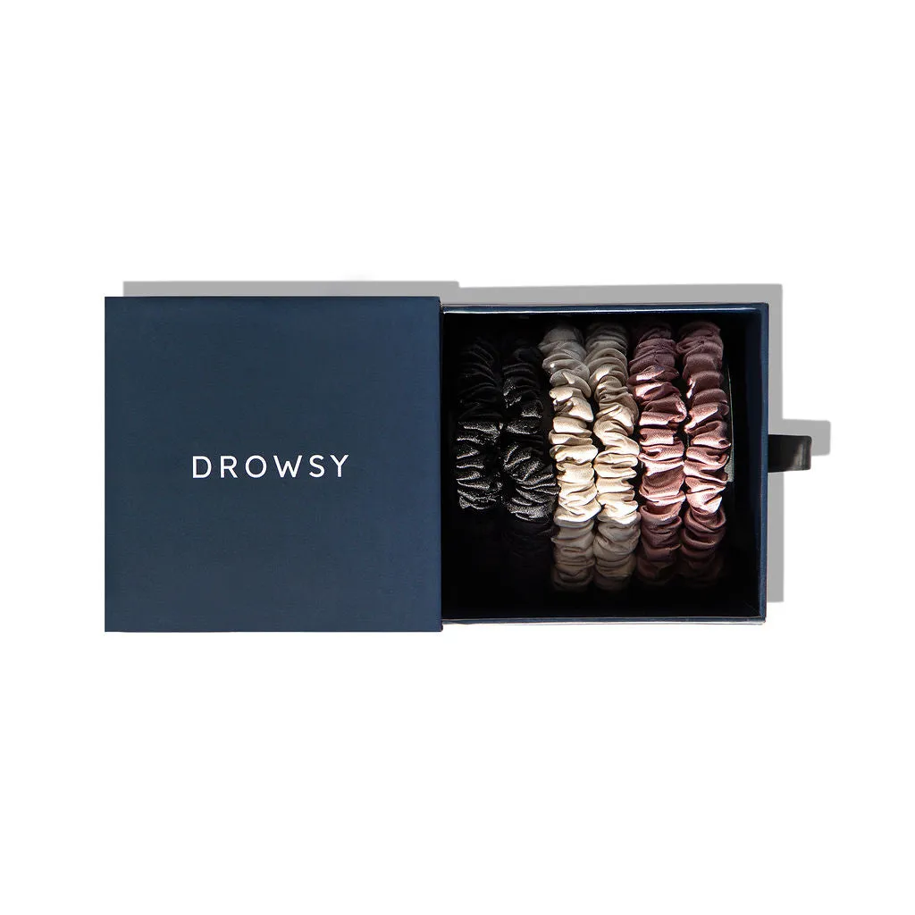 Drowsy Sleep Co. Skinny Scrunchie Set - Rose, Dusty, Black sold by Zulily product image thumbnail 2