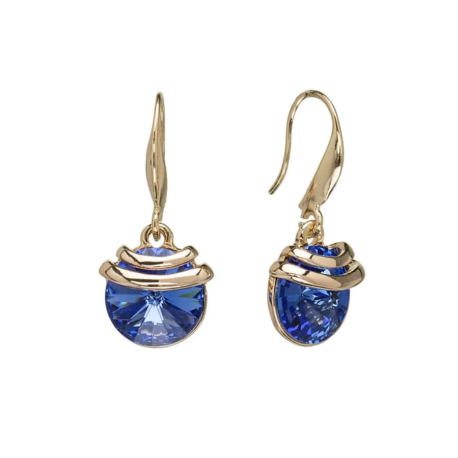 Gold Blue Swarovski Crystal Earrings – Gold Spring Drop Crystal Earrings By callura sold by Zulily