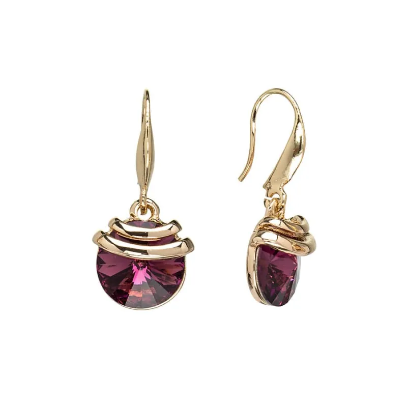 Gold Amethyst Swarovski Crystal Earrings – Gold Spring Drop Crystal Earrings By callura sold by Zulily
