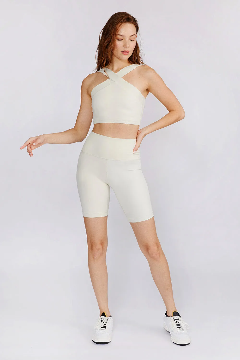 Cream Yoga Women's Leah cross neck bra top cream sold by Zulily product image thumbnail 2