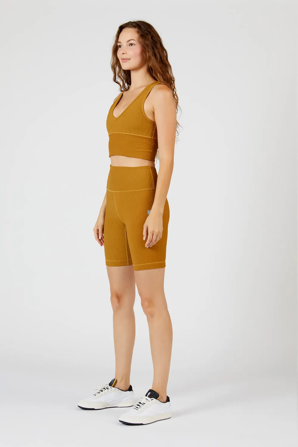 Cream Yoga Women's Harper biker shorts honey 8" sold by Zulily product image thumbnail 3