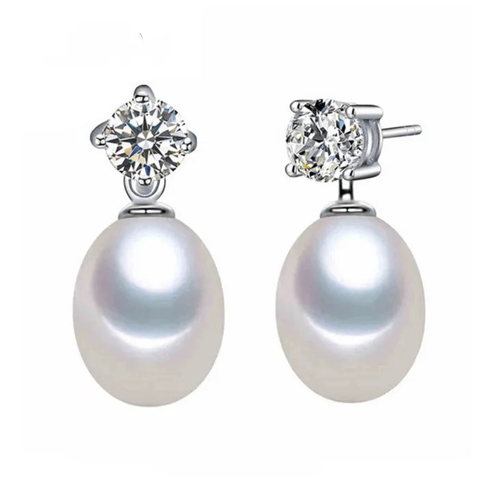 Oval White Freshwater Pearl Cubic Zirconia Stud Earrings sold by Zulily
