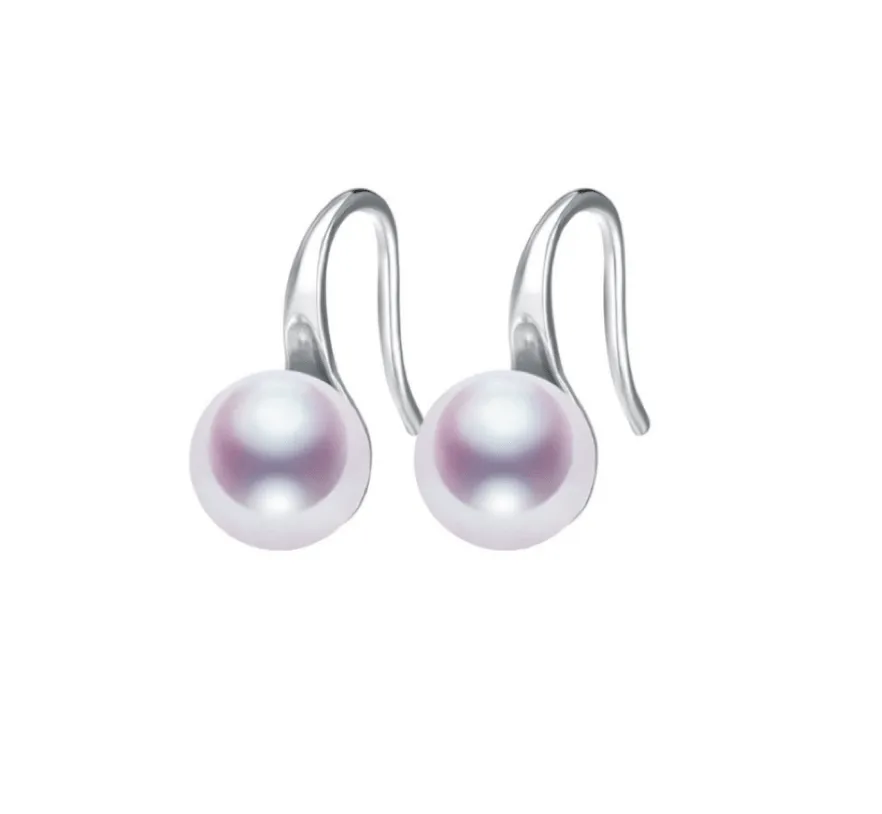 White Freshwater Pearl Rounded Threader Earrings sold by Zulily