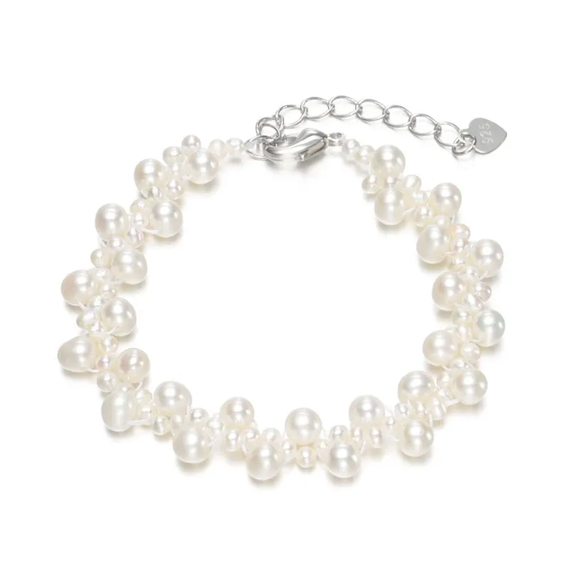 White Freshwater Pearl Clustered Bracelet sold by Zulily