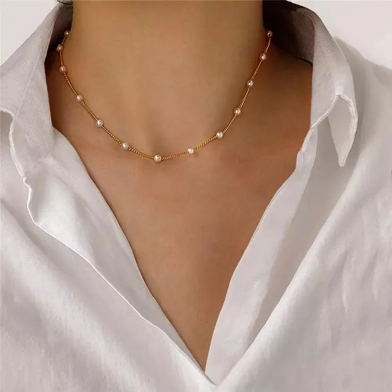 Freshwater Cultured Pearl & Goldtone Station Necklace sold by Zulily