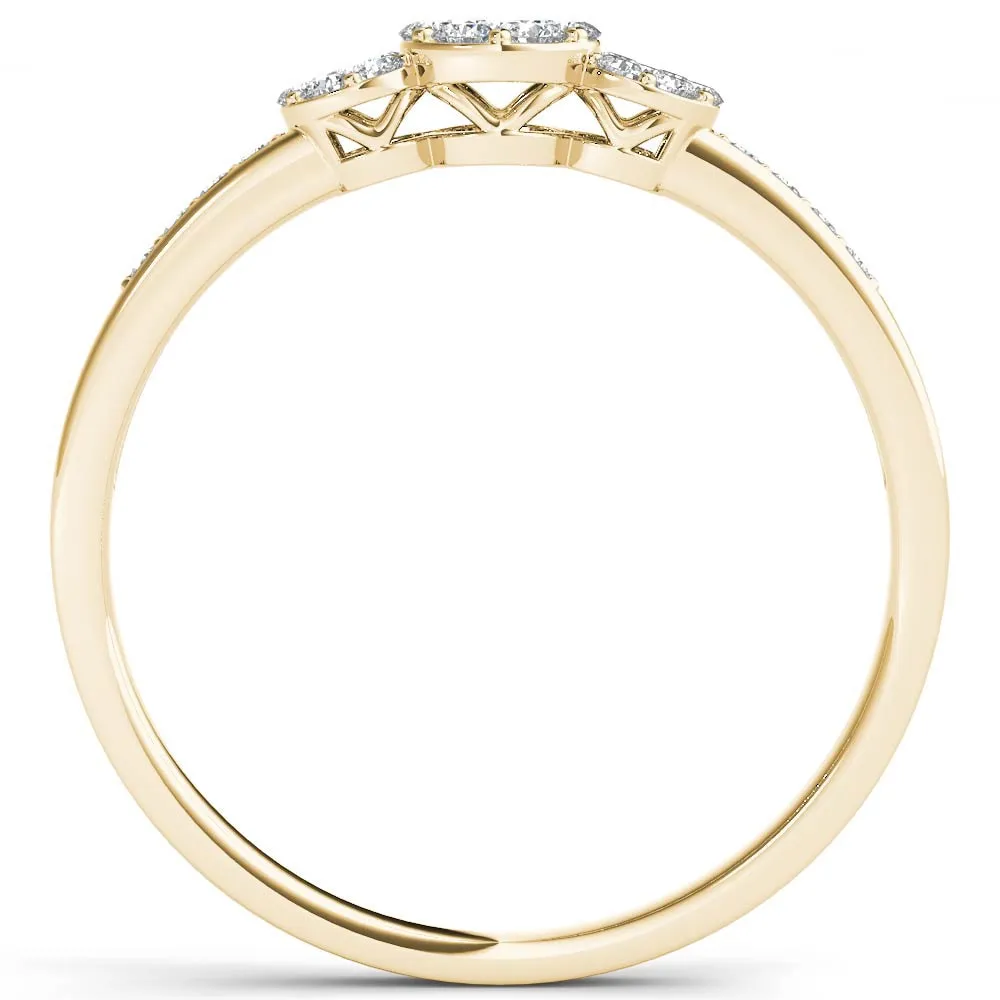 De Couer IGI Certified 10k Yellow Gold 1/5ct TDW Diamond Cluster Engagement Ring sold by Zulily product image thumbnail 3