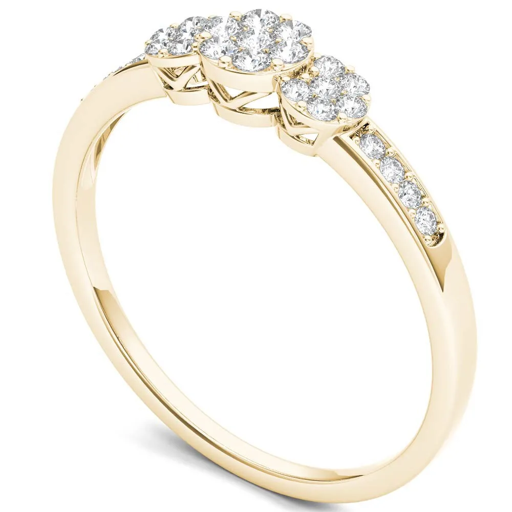 De Couer IGI Certified 10k Yellow Gold 1/5ct TDW Diamond Cluster Engagement Ring sold by Zulily product image thumbnail 2