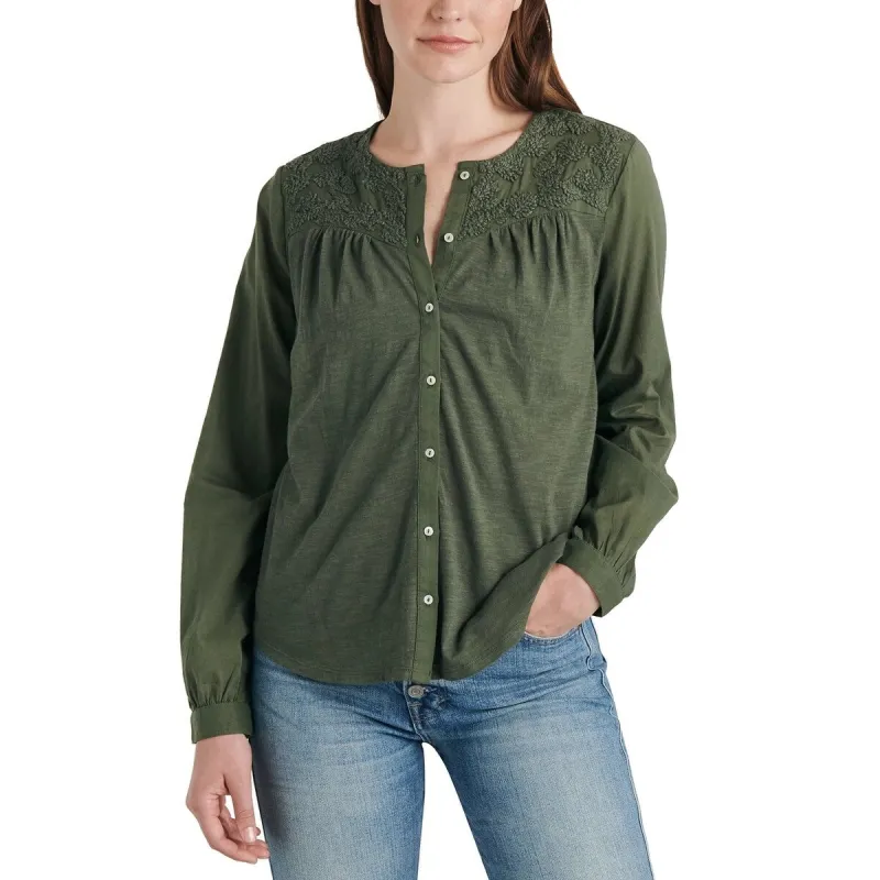 Lucky Brand Women's Button-Up Shirt Green Size Large sold by Zulily