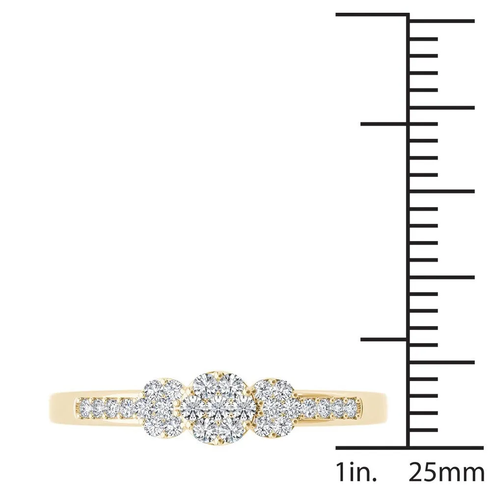 De Couer IGI Certified 10k Yellow Gold 1/5ct TDW Diamond Cluster Engagement Ring sold by Zulily product image thumbnail 4