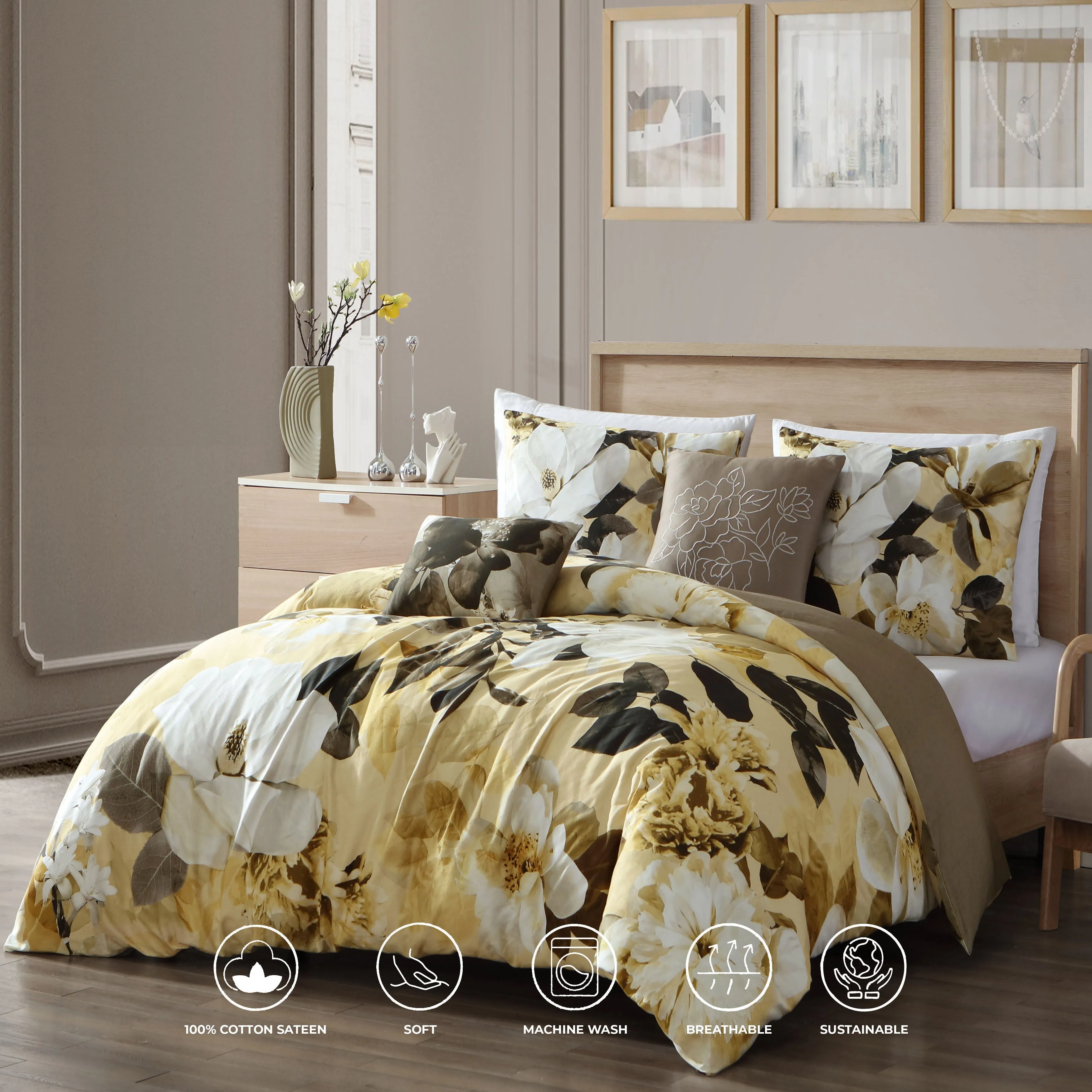 Bebejan Magnolia 5 Piece Reversible Comforter Set sold by Zulily product image thumbnail 3