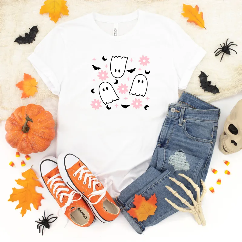 The Juniper Shop Youth Ghost Flowers Short Sleeve Crew Neck sold by Zulily