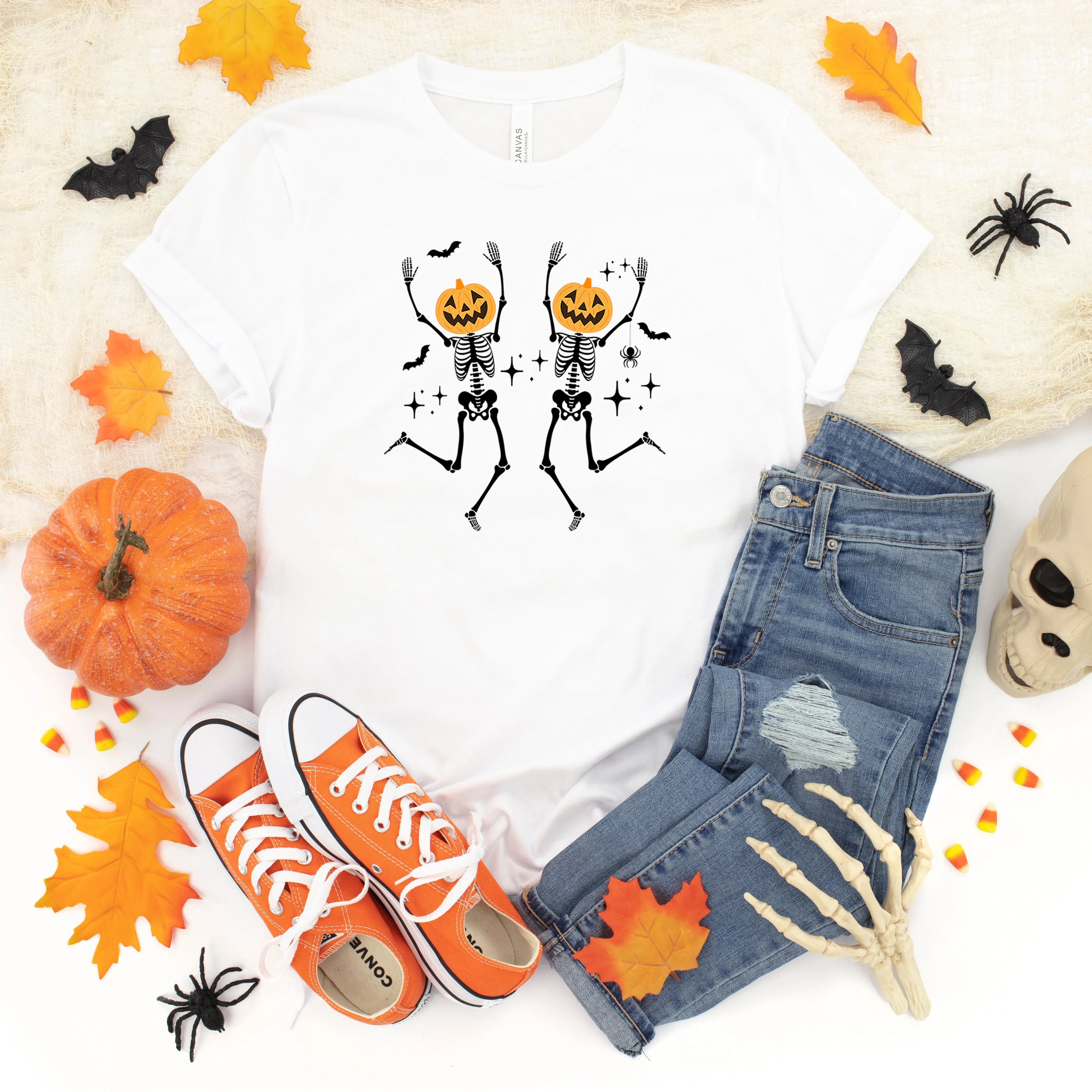 The Juniper Shop Youth Pumpkin Skeleton Short Sleeve Crew Neck sold by Zulily product image thumbnail 4