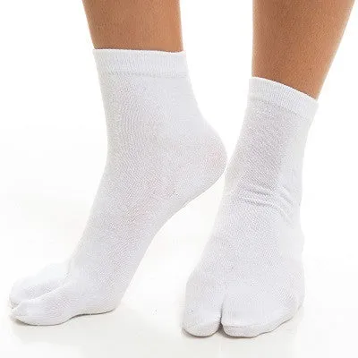 V-Toe Split-Toe Socks 1 Pair - V-Toe Flip Flop Tabi Socks - White Solid Casual sold by Zulily