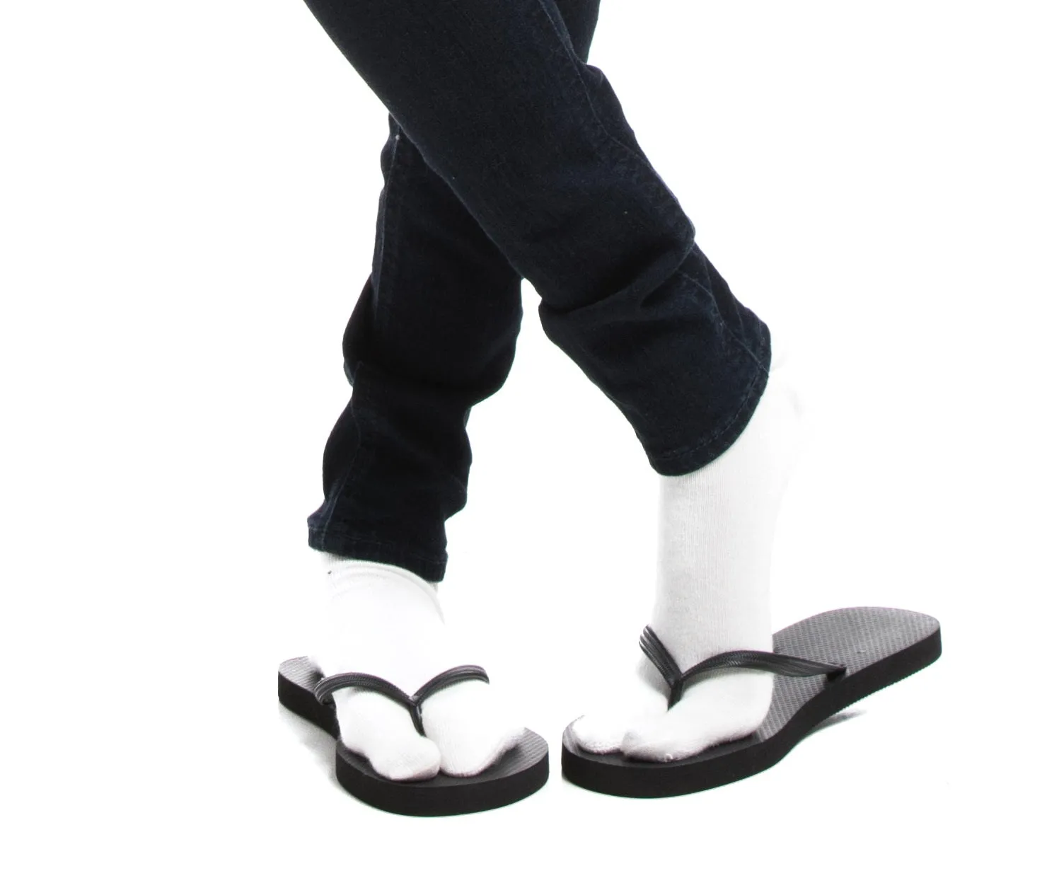 V-Toe Split-Toe Socks 3 Pairs V-Toe 2 Black, 1 White Flip-Flop Tabi Big Toe Crew Socks Comfortable Stylish For Men And Women Fun Socks sold by Zulily product image thumbnail 2