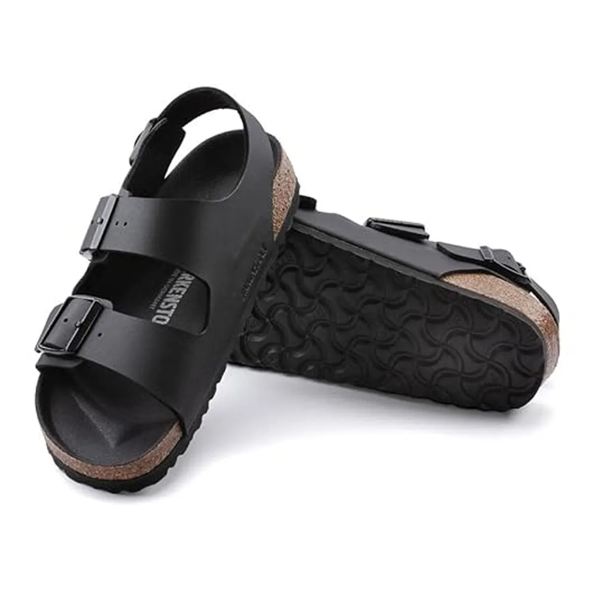 Birkenstock Milano Birko-Flor Triples Black Sandals sold by Zulily product image thumbnail 2