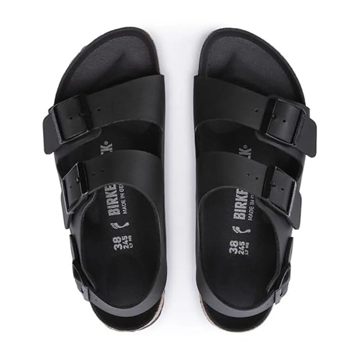 Birkenstock Milano Birko-Flor Triples Black Sandals sold by Zulily product image thumbnail 3
