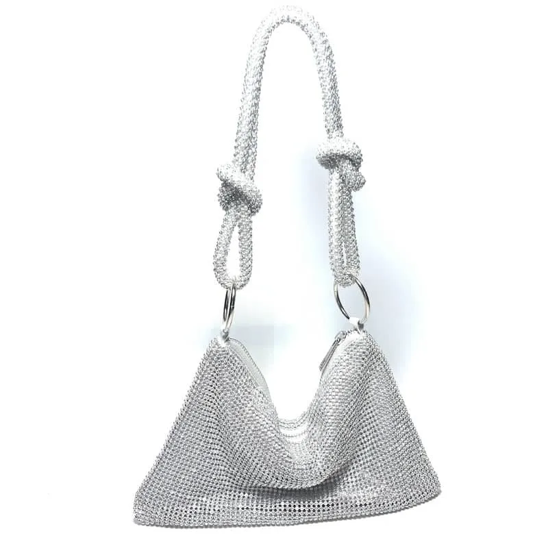 Crystal Mesh Bag In Silver sold by Zulily