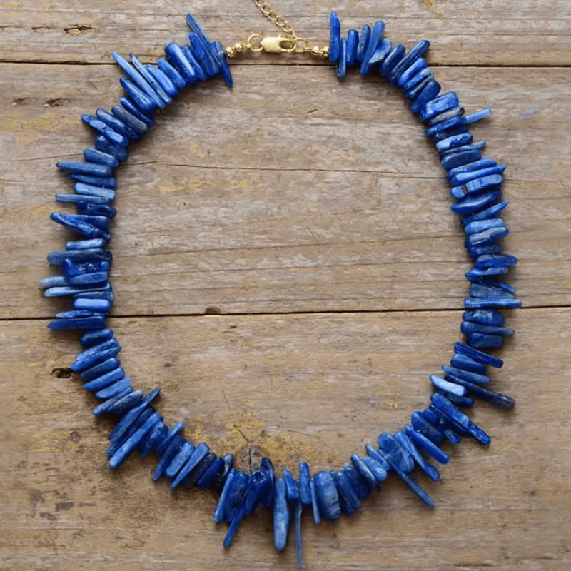 Kyanite Stone Clustered Collar Necklace sold by Zulily