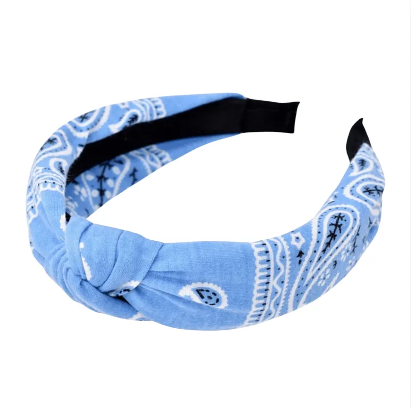 Light Blue Bandana Twisted Headband sold by Zulily