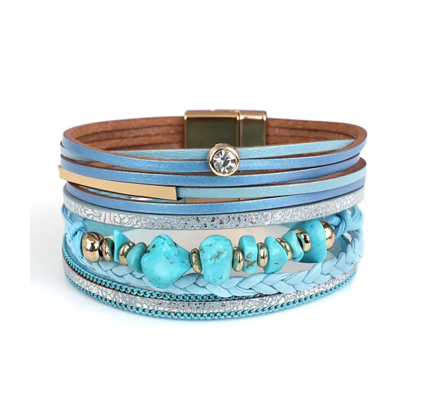 Multi-strand Blue & Turquoise Bracelet sold by Zulily