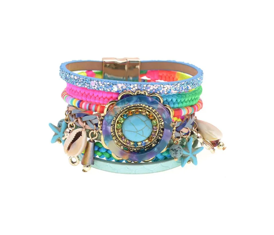 Multi Colored Faux Leather Boho Seaside Bracelet sold by Zulily