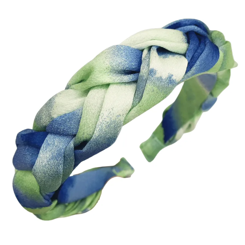 Blue Green Tie-dye Braided Headband sold by Zulily