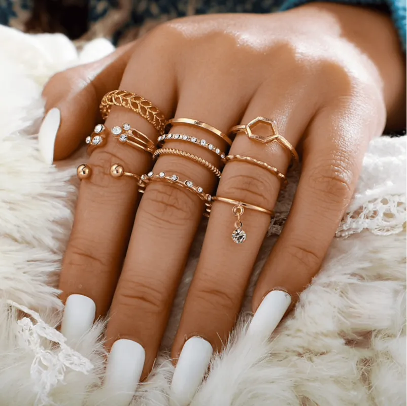 Crystal Goldtone Stackable Ring Set sold by Zulily