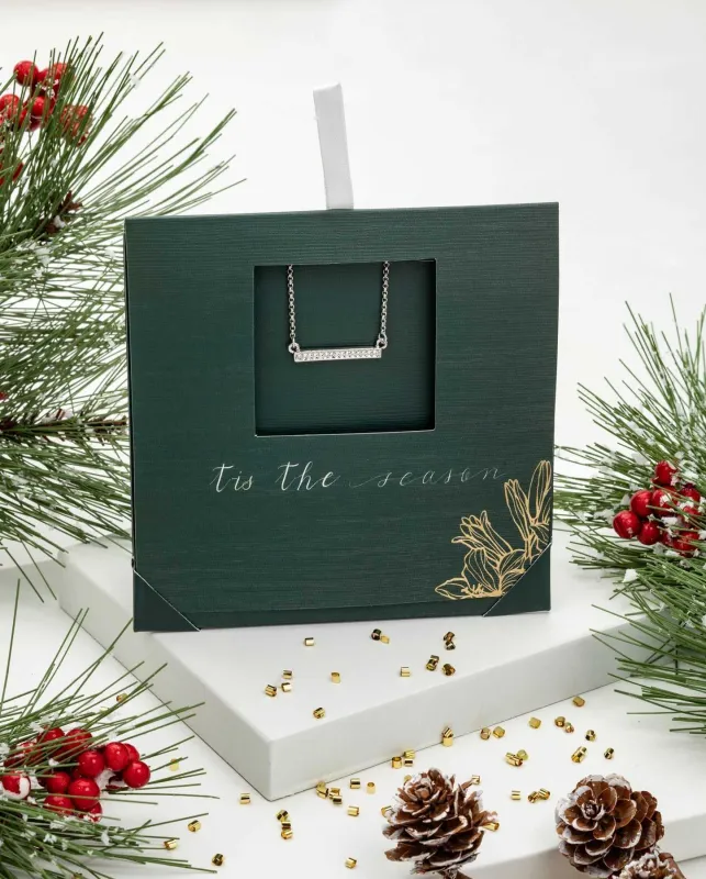 Silver Bar Necklace – Made with Swarovski Crystals sold by Zulily