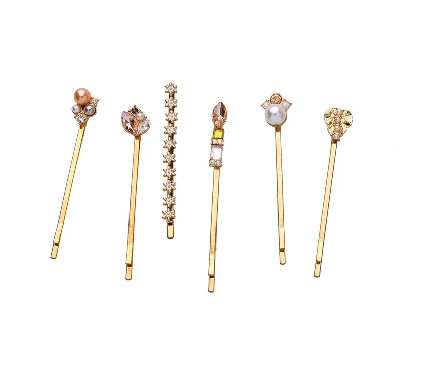 Set Of 6 Crystal And Imitation Pearl Hairpins sold by Zulily