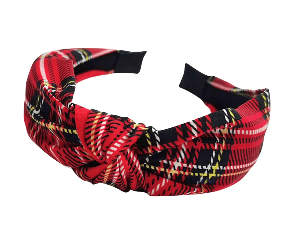 Red, Black & Yellow Tartan Plaid Knotted Headband sold by Zulily
