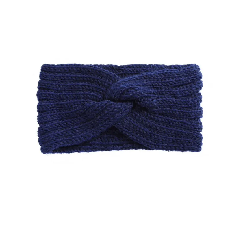 Navy Blue Knit Twisted Headband sold by Zulily