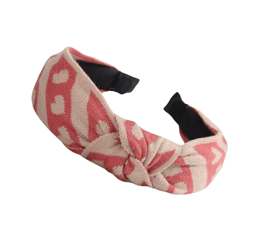Pink Beige Heart Knotted Headband sold by Zulily