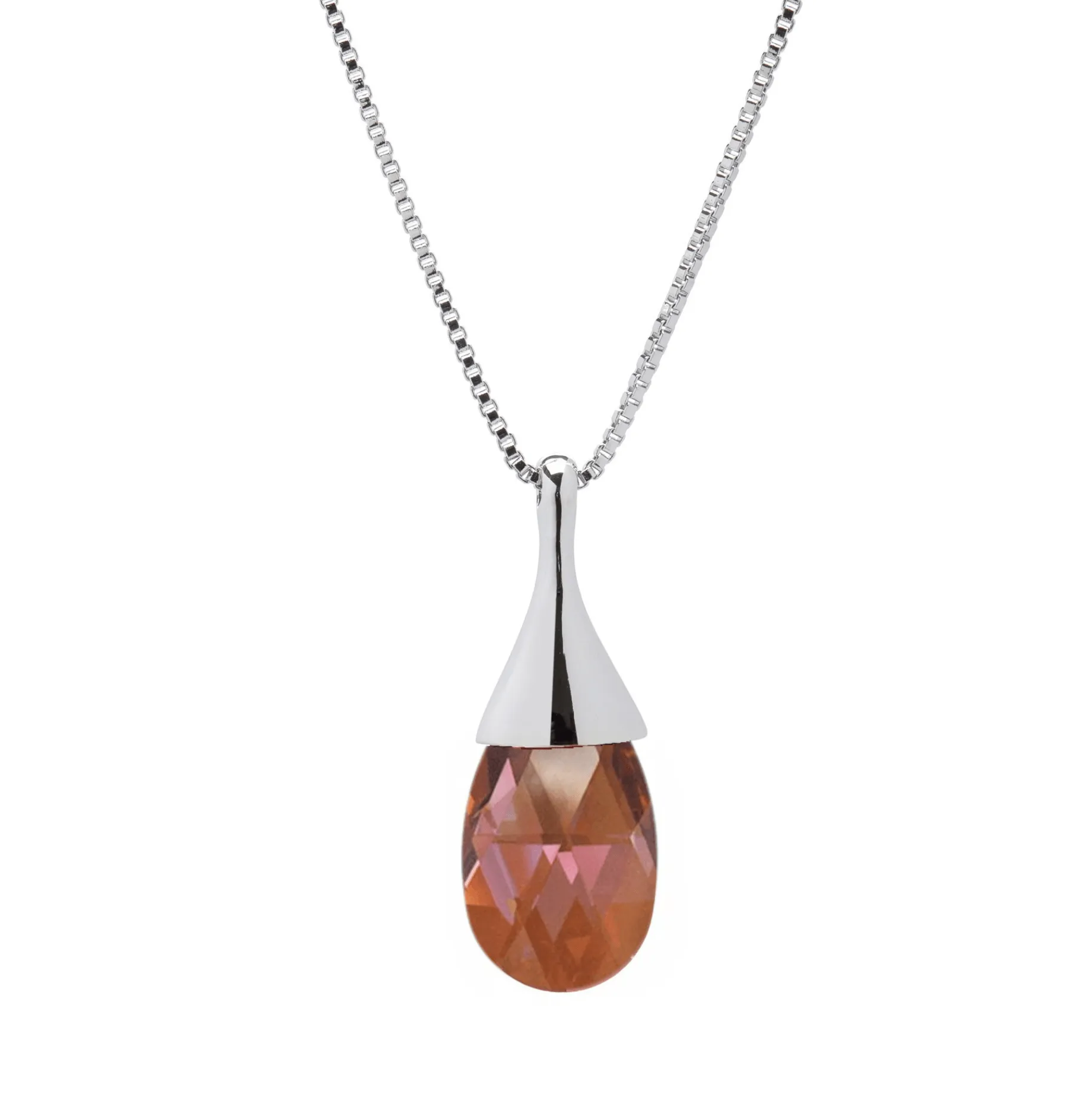Teardrop Faceted Crystal Copper Crystal Pendant Necklace with Swarovski crystals sold by Zulily