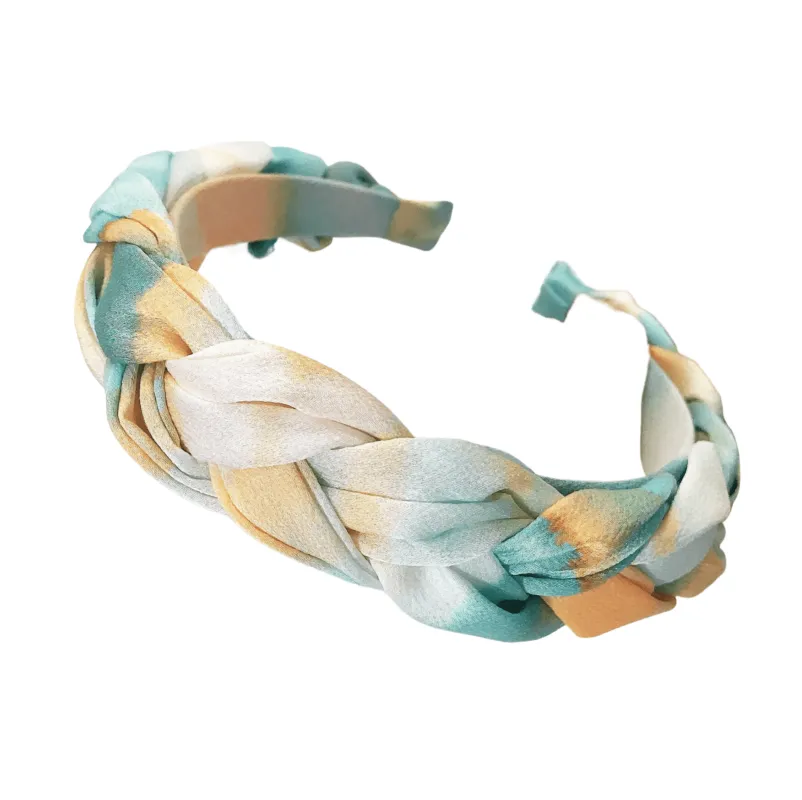 Teal Orange Gradient Braided Headband made by Zulily