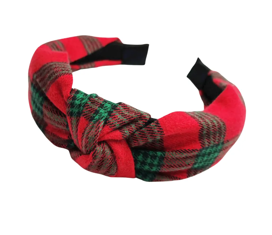 Red & Green Plaid Tartan Knotted Headband sold by Zulily