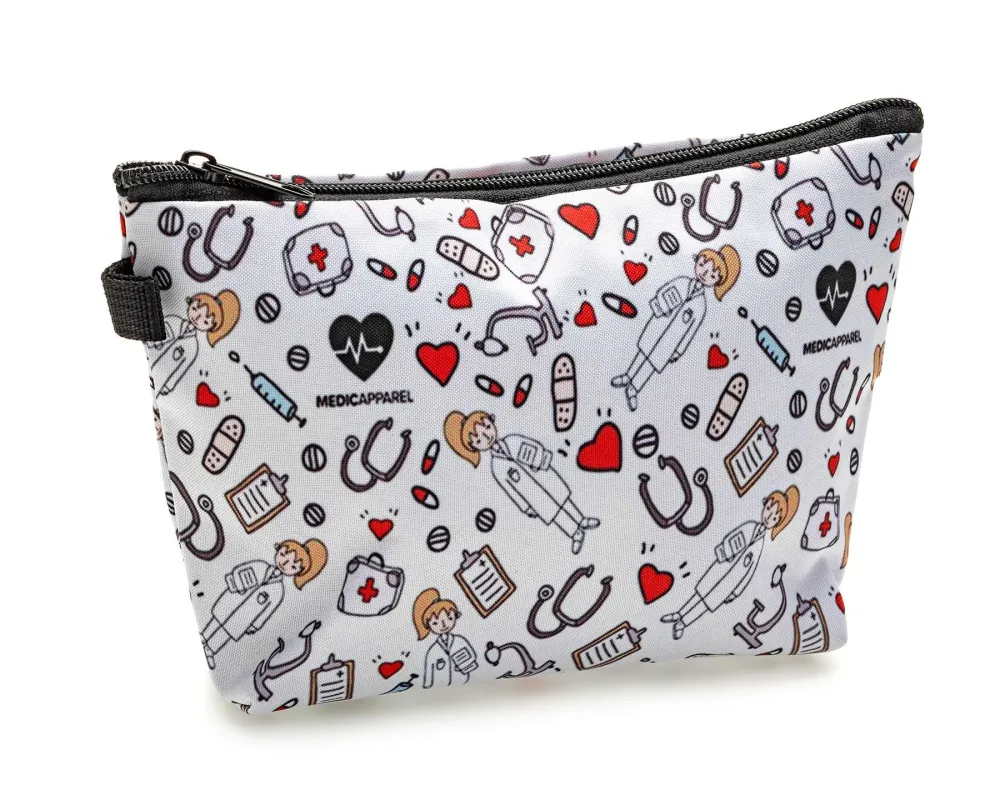 White Multi Colored Health Care Worker Cosmetic Bag sold by Zulily