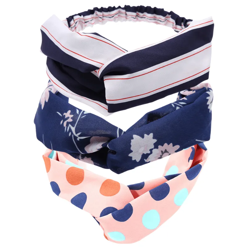 White, Navy & Thin Red Stripe Twisted Headband- Don't AsK - set of 3 sold by Zulily