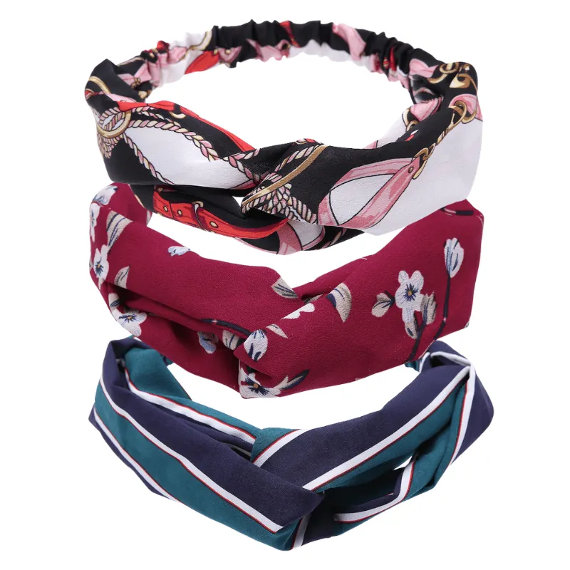 White, Pink & Red Rope Patterned Twisted Headband- Don't AsK - set of 3 sold by Zulily